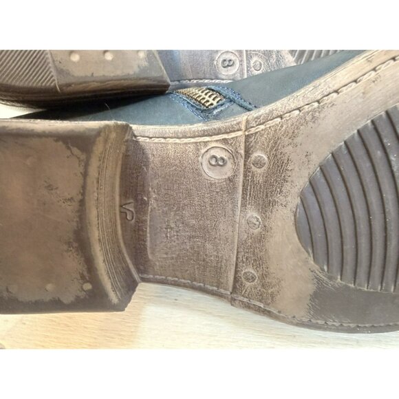 Miz Mooz Luna Ankle Bootie Womens 8 Midnight Blue Leather Zipper Accents $175 - Picture 11 of 13